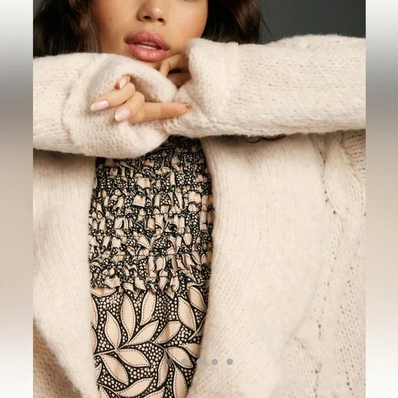 Ruffled Cardigan Sweater - Picture 2 of 4